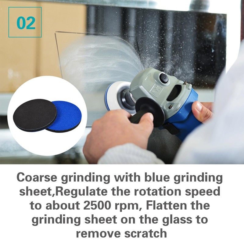 Glass Grinding Polishing Abrasive Disc Sandpaper Pads Kit for Glass