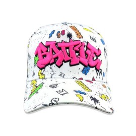 Battle Graffiti Trucker Hat, Moisture-Wicking, Breathable, 3D Embroidered Logo, 3 Colors (US, Alpha, One Size, Multi Color)