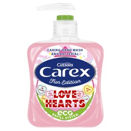 Carex Fun Editions Love Hearts Antibacterial Hand Wash - Kills Bacteria & Viruses, Dermatologically Tested Liquid Soap that Cleans, Cares & Protects Hands, 250ml