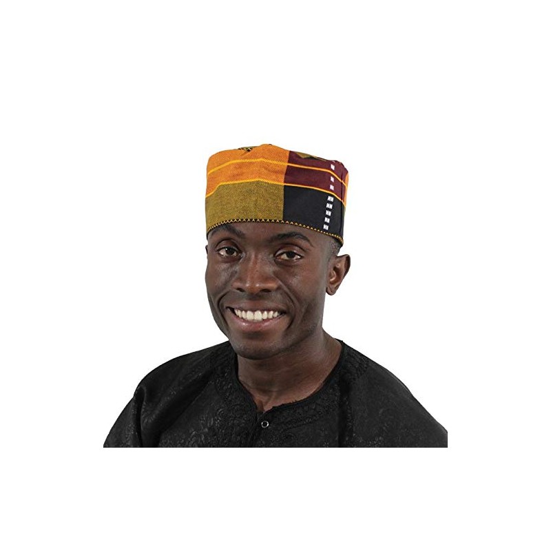 Kente Kufi Hat Black Style #3