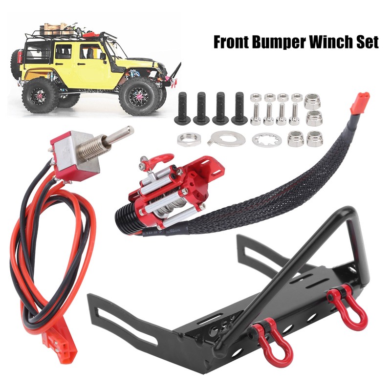 Metal Front Bumper with Winch Set Remote Control Accessory Fit