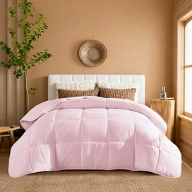 YnM Weighted Blanket Queen 15lbs, The Heavy Oversized Weighted Comforter, Warm & Fluffy Throw (Pink, 15lbs, 90" Lx90 W)