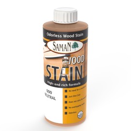 SamaN Interior Water Based Wood Stain - Natural Stain for Furniture, Moldings, Wood Paneling, Cabinets (Neutral TEW-000-12, 12 oz)