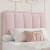 HITHOS Twin Size Bed Frame, Upholstered Pink Bed Frame with