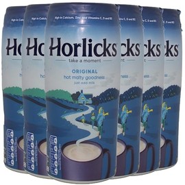 Horlicks Original Malted Milk Powder, Beverage Mix From England, Free of Artificial Colors, Sweeteners and Preservatives, 400 Gram (Pack of 6)