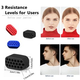 Jaw Trainer, Jaw Muscle Trainer, Pack of 12 Jaw Exerciser Double Chin Trainers, Jaw Trainer, Jaw Exerciser for Exercises, Face Muscles for Strengthening Double Chin Fitness Equipment for Men and Women
