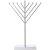 Vintiquewise Large Metal Silver Coated Hanukkah Menorah 3 Ft. for