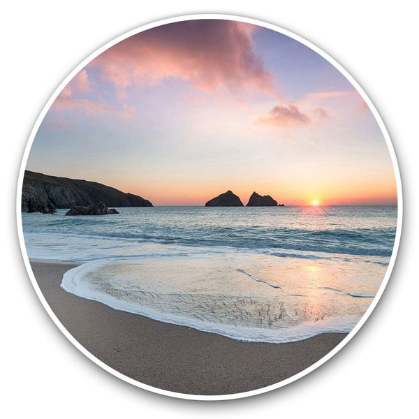 Vinyl Stickers (Set of 2) 7.5cm - Holywell Bay Newquay