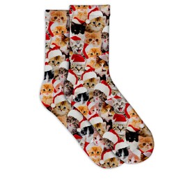 Tipsy Elves Red Meowy Catmus Socks for Women OSFA