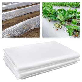 Ploythene Sheet, Heavy Duty Plastic Sheeting Waterproof 2.01x3M Plastic Dust Sheets Outdoor Thick Clear Film DIY Polythene Cover Sheet Garden Horticultural Membrane for Farming, Building (125Mu /500G)