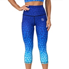 UIUO-UIPEU High Waisted Yoga Pants with Pocket Tummy Control Capri Leggings for Women Printed Workout Leggings for Women Frosted Medium