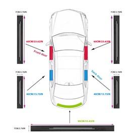 FT Funtor Carbon Fibre Patterned Car Door Sill Protector, Door Sill Sticker, Universal Car Door Protection, Carbon Fibre Bumpers, Anti-Scratch, Suitable for All Vehicles (9 Pieces)