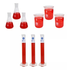 Jf Lhabo Juego De 9 Piezas Matraz, Vaso Y Probeta 250ml Jf Lhabo