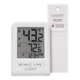 La Crosse Technology 308-1409WNH-CBP Battery Operated Wireless Digital Thermometer - White