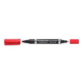 Staedtler Lumocolor Duo - Marcador permanente (Rojo, Negro, Rojo, Fine/Bullet tip, Universal, Alemania)