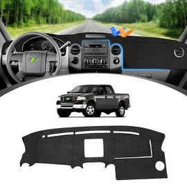 FIILINES Dash Cover Compatible with Ford F-150 F150 2004 2005 2006 2007 2008 F150 Dashboard Cover Accessories Suede Dash Cover Mat Sunshade Anti-Slip Pad Carpet Protector
