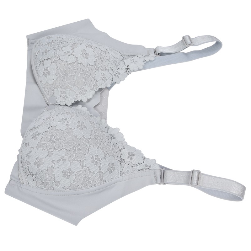 Women's Breastfeeding Bra Soft Lace Front Closure Thin Comfy Seamless