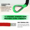 Synthetic Winch Rope, 3/8'' x 60ft 19,854LBS Synthetic Winch Line