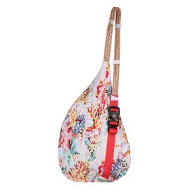 KAVU Mini Rope Sling Pack with Adjustable Rope Shoulder Strap - Floral Coral