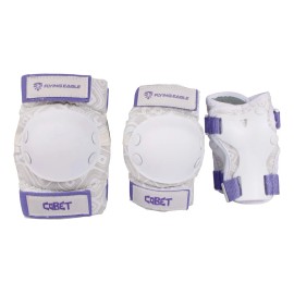 Set De Protecciones Marca Flying Eagle Modelo Cobet Blanco Con Lila M