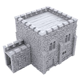 Norman Square Keep by Printable Scenery, 3D Printed Tabletop RPG Scenery and Wargame Terrain 28mm Miniatures