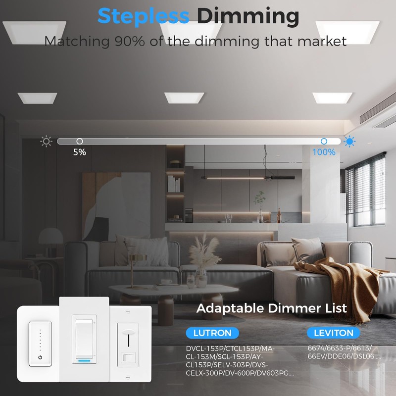 HONZIN 12 Pack 4 Inch Square Recessed Lighting, 5CCT Ultra