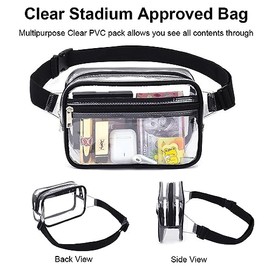 Bolsas transparentes para mujer para estadio, riñonera transparente, bolsa de cinturón transparente, bolsa de estadio transparente, bolsas cruzadas tr