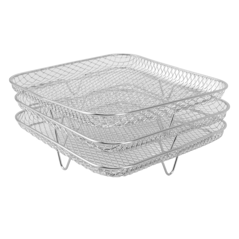 3PCS Fryer Rack Set 304 Stainless Steel Stackable Multi Layer