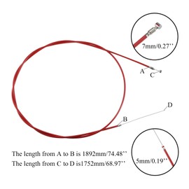 JOYYANGFANG 74.5" Brake Cable Front Rear Drum Brake Line for Electric Scooter Moped Bike Accessories Red