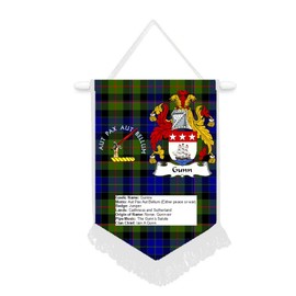 Gunn Scottish Clan Scotland Car/Wall Pennant With White Border Great Souvenir