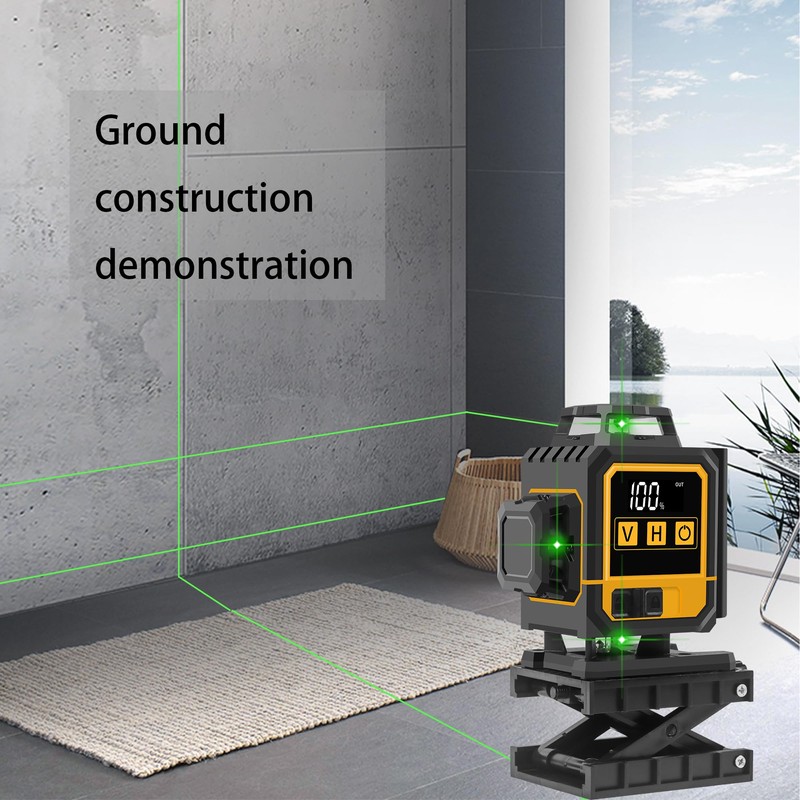 FenorGan16 Lines Self Leveling Laser Level，LCD power display，4x360° 4D Green