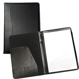 Padfolio Carpeta Organizador Profesional con block de notas incluido, Portafolio, Carpeta Ejecutiva. Piel Sintetica. (ELEGANCE) (Negro, Oficio)