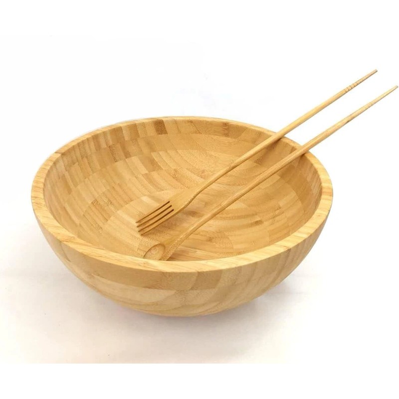 JapanBargain Bamboo Cooking Chopsticks with Spoon and Fork 3-in-1 Utensil