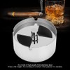 High grade Stainless Steel Wind proof Round Revolving Ashtray with