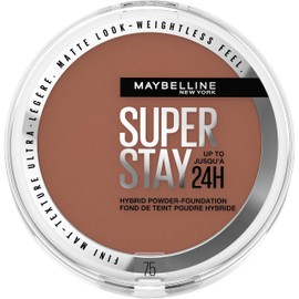 Maybelline New York 2-in-1 Powder Make-Up, Waterproof and Matte with High Coverage, Super Stay Hybrid Powder Foundation, No. 75, 1 Piece