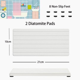 ETONSUNNY 2 Absorbent Diatom Coasters and Absorbent Stones, Used for Homes and Kitchens Bathroom Countertop, Desktop Waterproof Plate (White)