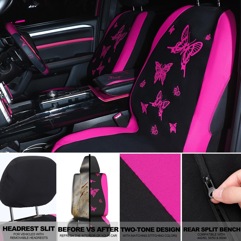 BBTO 43 Pcs Butterfly Car Seat Full Set Butterfly Car