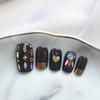 Black Point Handmade Nail Tips - Long Point / 블랙
