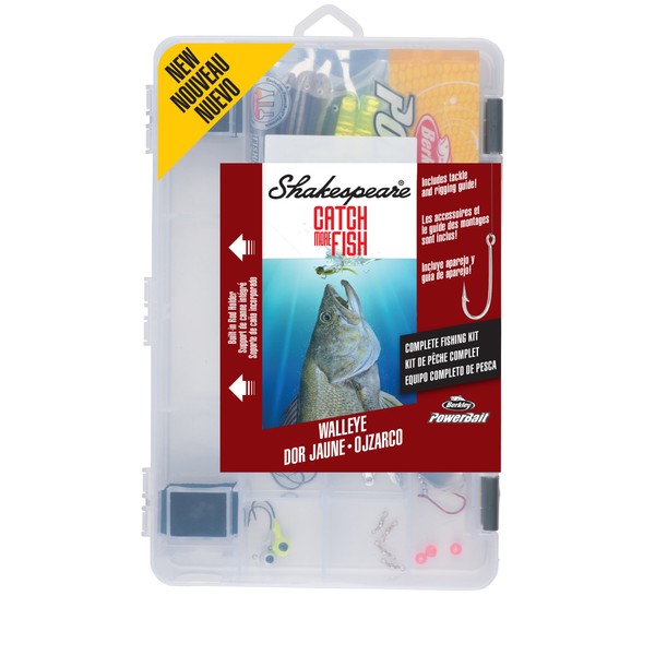 Shakespeare Catch More Fish Tackle Box Kit, Walleye