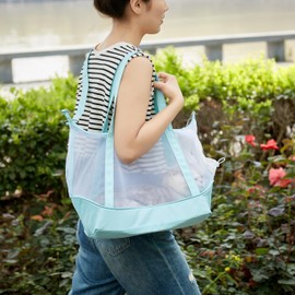 Vinqki See-Through Cat Bag for Small Dogs and Cats, Shoulder and Crossbody Design, Includes Detachable Walking Leash/Shoulder Strap, Soft Collapsible Dog and Cat Carrying Bag, Blue