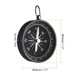 PATIKIL Pocket Compass, Survival Sports Navigation Compass with Key Ring for Outdoors Camping Hiking, Black