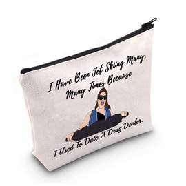LEVLO Funny Housewives Gifts Because I Used To Date A Drug Dealer Makeup Bags Housewives Party Gifts Reality TV Lovers Travel Bags (Jet Skiing)