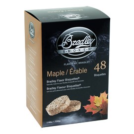 Bradley Smoker Maple Wood Bisquettes for Grilling & BBQ, 48 Pack