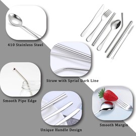 9 Piece Portable Stainless Steel Cutlery Set (Beige)