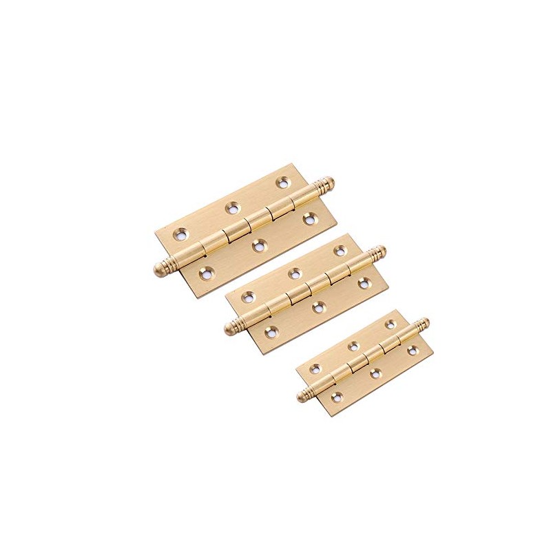 4Pack Decorative Solid Brass Cabinet Cupboard Door Butt Hinges Furniture