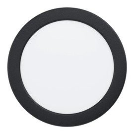 EGLO Alange LED Recessed Spotlight, Round Ceiling Light, Metal and Plastic in Black and White, Recessed Light in Warm White, Diameter 16.6 cm