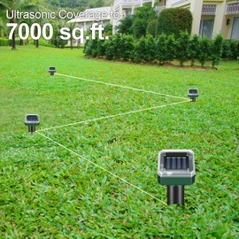 Mole Repellent for Lawns 8 Pack, Solar Powered Mole Repeller Ultrasonic Gopher Deterrent, Outdoor Waterproof Vole Vibration Stakes,Sonic Spike for Rodent Groundhog Snake Chipmunk