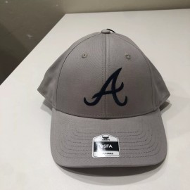 Fan Favorite  Atlanta Braves Brand  Basic Logo Clean Up Home Adjustable Hat Grey