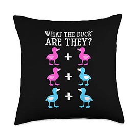 Funny Twin Gender Reveal Gift For Dad Mom Cool What The Duck Throw Pillow