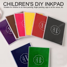8 Colors 12.5 X 10cm Large Size Washable DIY Craft Ink Pads, Finger Painting Ink Pad, Color Stamp Pads for Paper, Card, Notebook, Poster